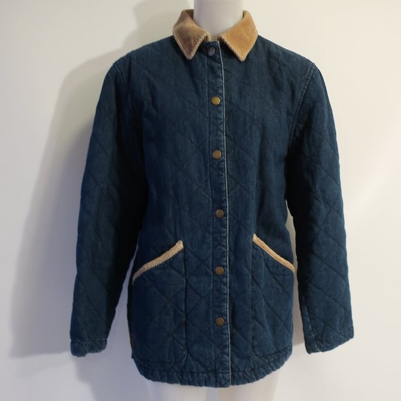 Lauren Ralph Lauren Jackets & Blazers - NWT Womens Lauren Ralph Lauren Maine Blue Tan Corduroy Collar Denim Jacket S *